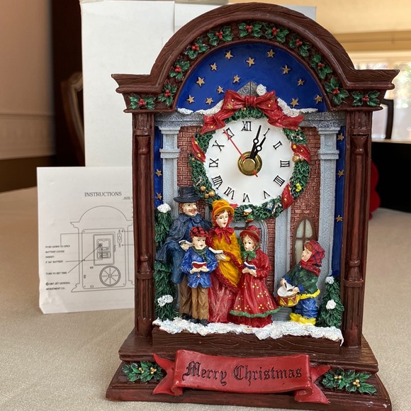Holiday Vintage Christmas Musical Clock Dickens Carolers Poshmark